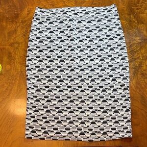 Geometric Black and White Women's Skirt - Size L